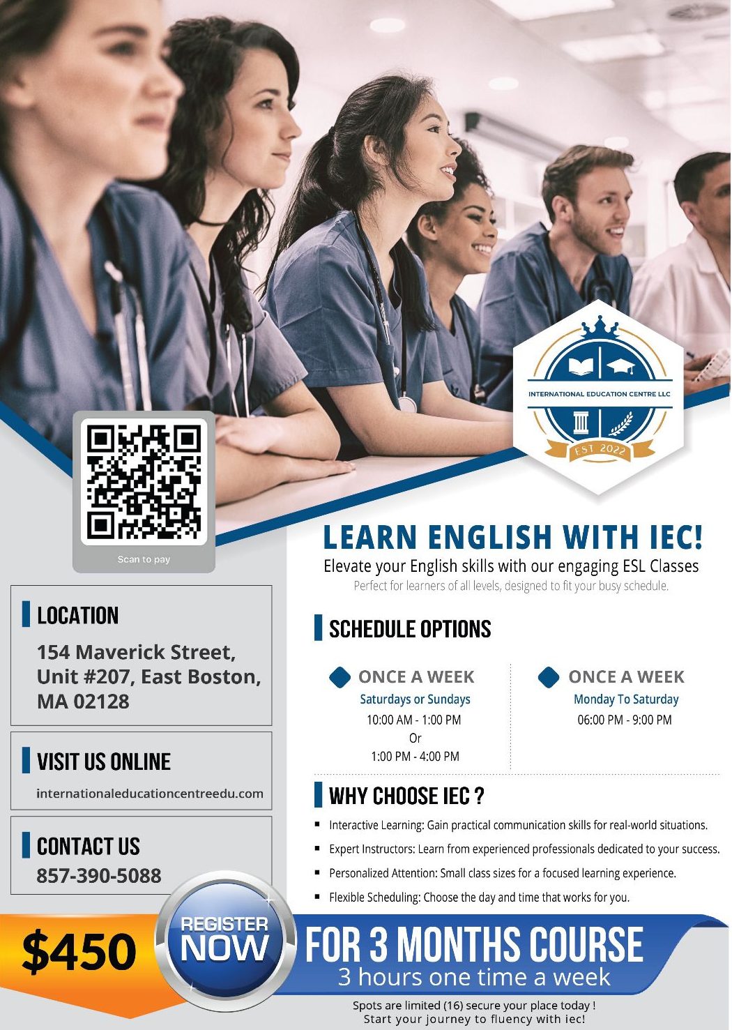 Weekend language classes Boston